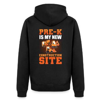 Pre-k Is My New Construction Site Back to School - Unisex Premium Organic Zip Hoodie - black - Back - Nico (187cm)