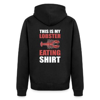 This Is My Lobster Eating Shirt Red Lobster Foodie - Unisex Premium Bio Zip Hoodie - Schwarz - Hinten - Nico (187cm)