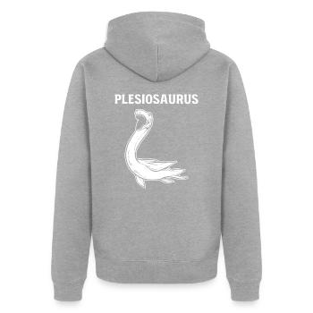 Plesiosaurus Dinosaur - Unisex Premium Bio Zip Hoodie - Grau meliert - Hinten - Nico (187cm)