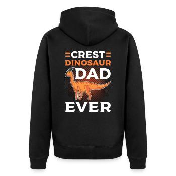 Crest Dinosaur Papa Ever Parasaurolophus Dinosaure - Veste à capuche bio Premium Unisexe - noir - Dos - Nico (187cm)