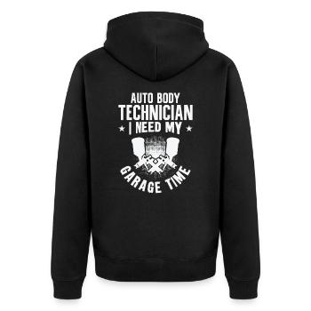 Auto Body Technician Vehicle Repair Car - Unisex Premium Organic Zip Hoodie - black - Back - Nico (187cm)