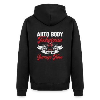 Auto Body Technician Vehicle Repair Car - Unisex Premium Organic Zip Hoodie - black - Back - Nico (187cm)