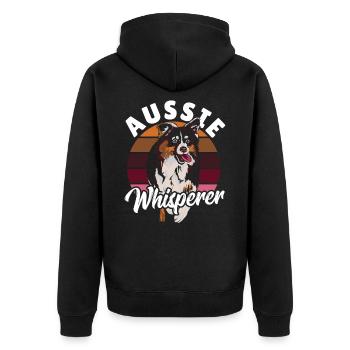 Aussie Whisperer Australian Cattle Dog - Unisex Premium Organic Zip Hoodie - black - Back - Nico (187cm)