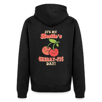 Cerise Anniversaire Salutations Fruits Amoureux Meilleur - Veste à capuche bio Premium Unisexe - noir - Dos - Nico (187cm)