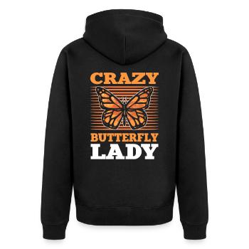 Crazy Butterfly Lady Monarque Papillon - Veste à capuche bio Premium Unisexe - noir - Dos - Nico (187cm)