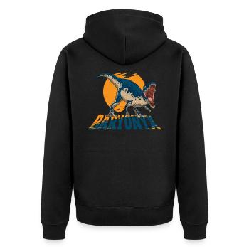 Baryonyx Dino Dino Dinosaurier Saurier Fleischfres - Unisex Premium Bio Zip Hoodie - Schwarz - Hinten - Nico (187cm)