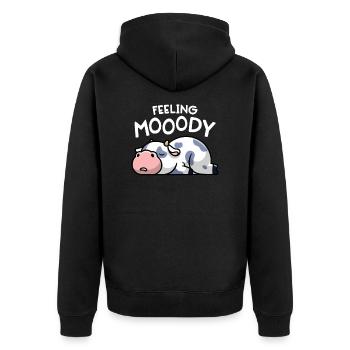 Sentiment Mooody Drôle Vache Moody Lazy Farm Girl - Veste à capuche bio Premium Unisexe - noir - Dos - Nico (187cm)