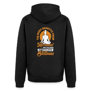 Sérénité Méditation Yoga Fan Spirituel - Veste à capuche bio Premium Unisexe - noir - Dos - Nico (187cm)