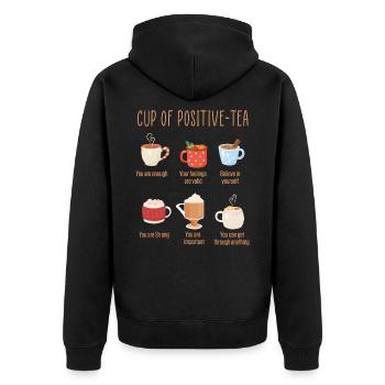 Positivity Cup boissons motivantes - Veste à capuche bio Premium Unisexe - noir - Dos - Nico (187cm)
