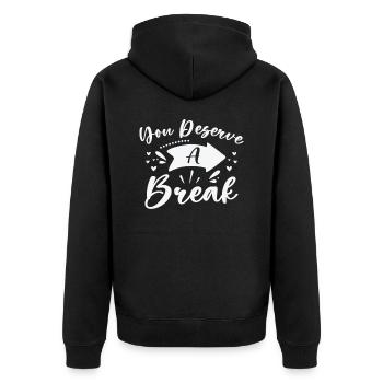 Gelassenheit Mitarbeiter Entspannen Inspirierende - Unisex Premium Bio Zip Hoodie - Schwarz - Hinten - Nico (187cm)
