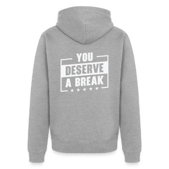 Gelassenheit Mitarbeiter Entspannen Inspirierende - Unisex Premium Bio Zip Hoodie - Grau meliert - Hinten - Nico (187cm)