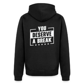 Gelassenheit Mitarbeiter Entspannen Inspirierende - Unisex Premium Bio Zip Hoodie - Schwarz - Hinten - Nico (187cm)