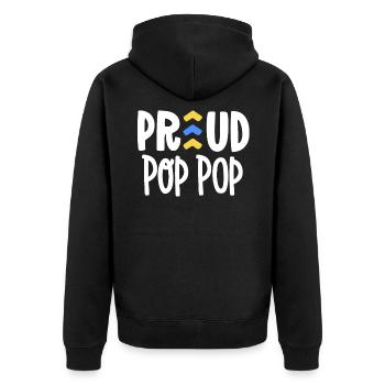 Fier Pop Pop Down Syndrome Grand-père Famille T21 - Veste à capuche bio Premium Unisexe - noir - Dos - Nico (187cm)