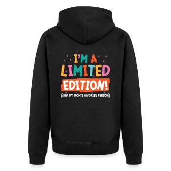 Bevorzugte Person Einzigartige Beste Mutter - Unisex Premium Bio Zip Hoodie - Schwarz - Hinten - Nico (187cm)