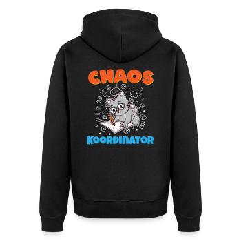 Chaos Koordinator Erzieher Kindergarten Erzieherin - Unisex Premium Bio Zip Hoodie - Schwarz - Hinten - Nico (187cm)