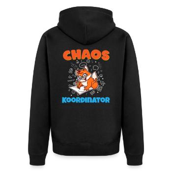 Chaos Koordinator Erzieher Kindergarten Erzieherin - Unisex Premium Bio Zip Hoodie - Schwarz - Hinten - Nico (187cm)