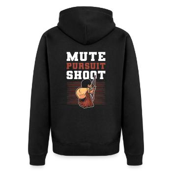 Mute Pursuit Shoot Archery Archer - Unisex Premium Organic Zip Hoodie - black - Back - Nico (187cm)