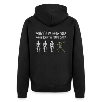 Squelette coloré soutenu en dabbing - Veste à capuche bio Premium Unisexe - noir - Dos - Nico (187cm)