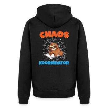 Chaos Coordinator Educator Kindergarten Educator - Unisex Premium Organic Zip Hoodie - black - Back - Nico (187cm)