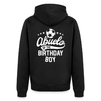 Abuelo de la fête sur le thème du football Birthday Boy - Veste à capuche bio Premium Unisexe - noir - Dos - Nico (187cm)