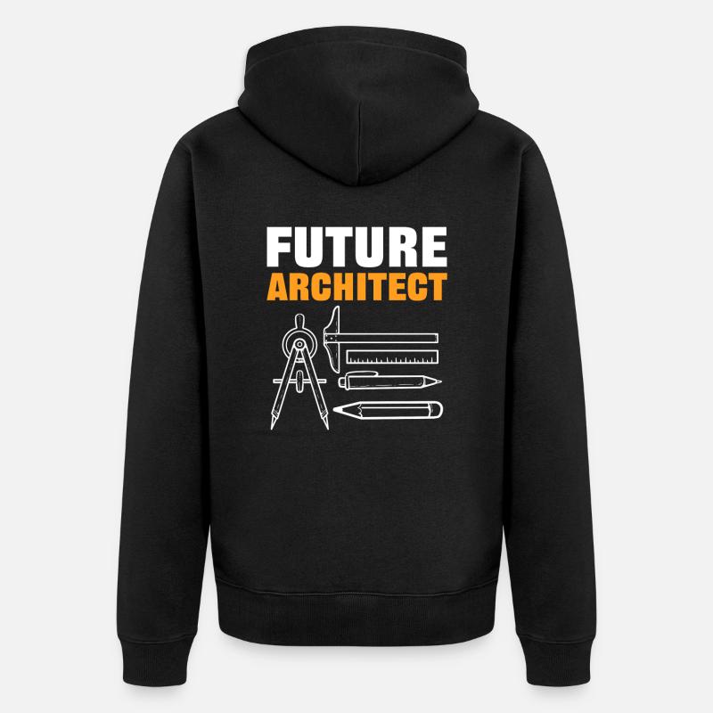 Future Architect Architecture Student - Unisex Premium Organic Zip Hoodie - black