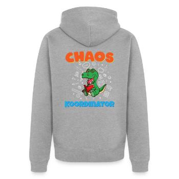 Chaos Koordinator Erzieher Kindergarten Erzieherin - Unisex Premium Bio Zip Hoodie - Grau meliert - Hinten - Nico (187cm)