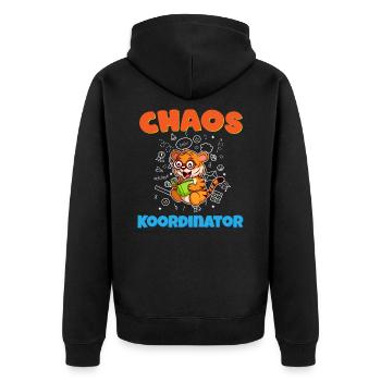 Chaos Koordinator Erzieher Kindergarten Erzieherin - Unisex Premium Bio Zip Hoodie - Schwarz - Hinten - Nico (187cm)