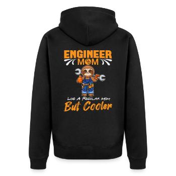 Engineer Mom Like A Regualr Mom But Cooler - Unisex Premium Organic Zip Hoodie - black - Back - Nico (187cm)