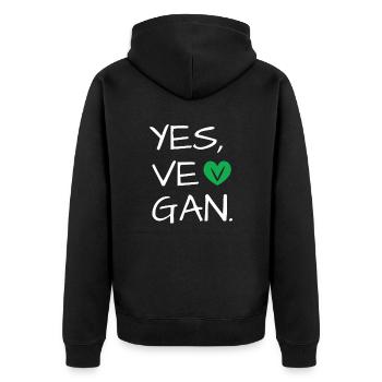 Yes We Can Vegan protection des animaux - Veste à capuche bio Premium Unisexe - noir - Dos - Nico (187cm)