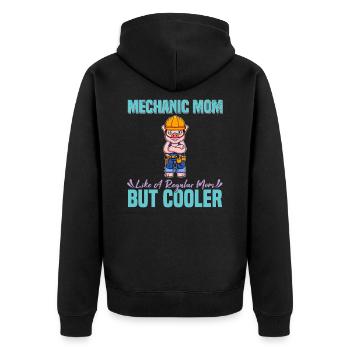 Mechanic Mom Like A Regualr Mom But Cooler - Unisex Premium Bio Zip Hoodie - Schwarz - Hinten - Nico (187cm)