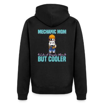 Mechanic Mom Like A Regualr Mom But Cooler - Unisex Premium Bio Zip Hoodie - Schwarz - Hinten - Nico (187cm)