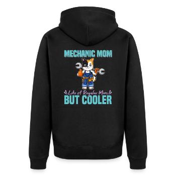 Mechanic Mom Like A Regualr Mom But Cooler - Unisex Premium Bio Zip Hoodie - Schwarz - Hinten - Nico (187cm)