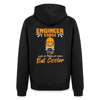 Engineer Mom Like A Regualr Mom But Cooler - Unisex Premium Organic Zip Hoodie - black - Back - Nico (187cm)