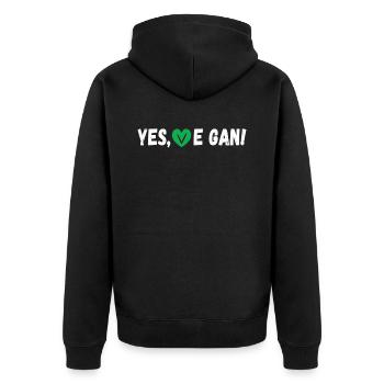 Yes We Can Vegan protection des animaux - Veste à capuche bio Premium Unisexe - noir - Dos - Nico (187cm)