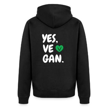 Yes We Can Vegan protection des animaux - Veste à capuche bio Premium Unisexe - noir - Dos - Nico (187cm)