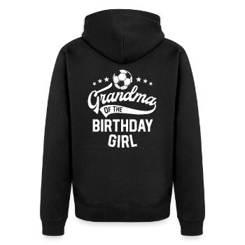 Grand-mère de la fête sur le thème du football de la fille d’anniversaire - Veste à capuche bio Premium Unisexe - noir - Dos - Nico (187cm)