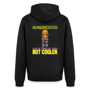 Electrician Mom Like A Regualr Mom But Cooler - Unisex Premium Bio Zip Hoodie - Schwarz - Hinten - Nico (187cm)