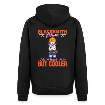 La mère forgeron aime une maman régulière mais plus cool - Veste à capuche bio Premium Unisexe - noir - Dos - Nico (187cm)