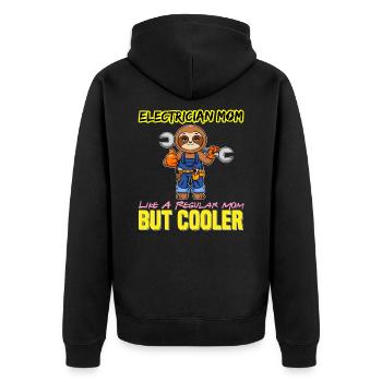 Electrician Mom Like A Regualr Mom But Cooler - Unisex Premium Bio Zip Hoodie - Schwarz - Hinten - Nico (187cm)