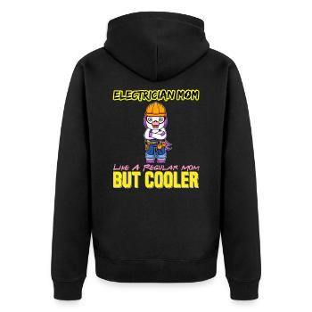 Electrician Mom Like A Regualr Mom But Cooler - Unisex Premium Organic Zip Hoodie - black - Back - Nico (187cm)