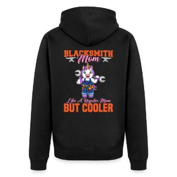 La mère forgeron aime une maman régulière mais plus cool - Veste à capuche bio Premium Unisexe - noir - Dos - Nico (187cm)