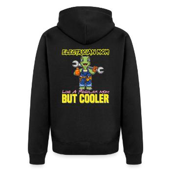 Electrician Mom Like A Regualr Mom But Cooler - Unisex Premium Bio Zip Hoodie - Schwarz - Hinten - Nico (187cm)