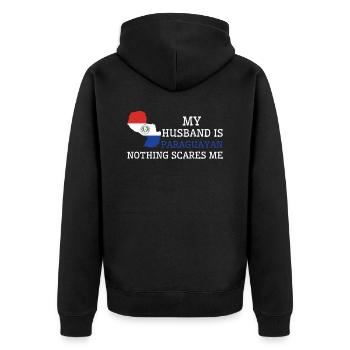 Nothing Scares Me Paraguayan Husband Paraguay - Unisex Premium Organic Zip Hoodie - black - Back - Nico (187cm)