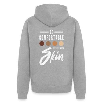 Encourager la positivité Motiver - Veste à capuche bio Premium Unisexe - gris chiné - Dos - Nico (187cm)