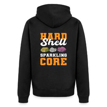 Hard Shell Sparkling Core Mineral Collecting - Unisex Premium Bio Zip Hoodie - Schwarz - Hinten - Nico (187cm)