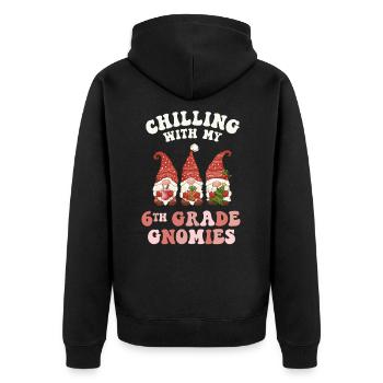 6. Klasse Lehrer Weihnachten chillen mit meinem - Unisex Premium Bio Zip Hoodie - Schwarz - Hinten - Nico (187cm)