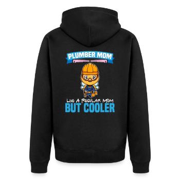 Maman plombière comme une maman régulière mais plus cool - Veste à capuche bio Premium Unisexe - noir - Dos - Nico (187cm)