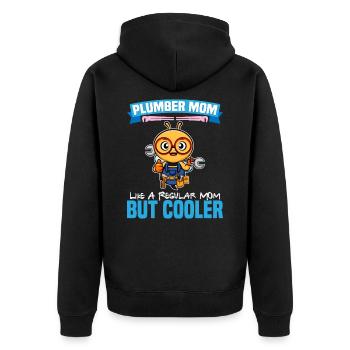Maman plombière comme une maman régulière mais plus cool - Veste à capuche bio Premium Unisexe - noir - Dos - Nico (187cm)