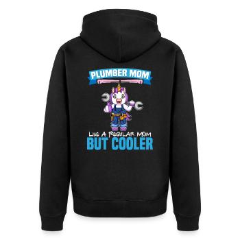Maman plombière comme une maman régulière mais plus cool - Veste à capuche bio Premium Unisexe - noir - Dos - Nico (187cm)