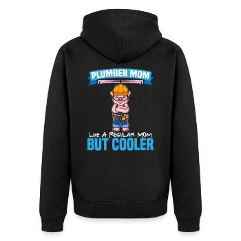 Maman plombière comme une maman régulière mais plus cool - Veste à capuche bio Premium Unisexe - noir - Dos - Nico (187cm)